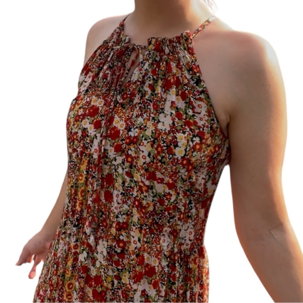 Artisan NY +Anthro Floral Halter Maxi Dress with Bow Tie Neck – Size 2 - Picture 8 of 8